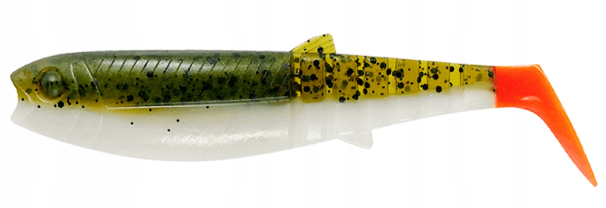 

Guma Savage Gear Cannibal 10cm 9g Olive Hot Orange