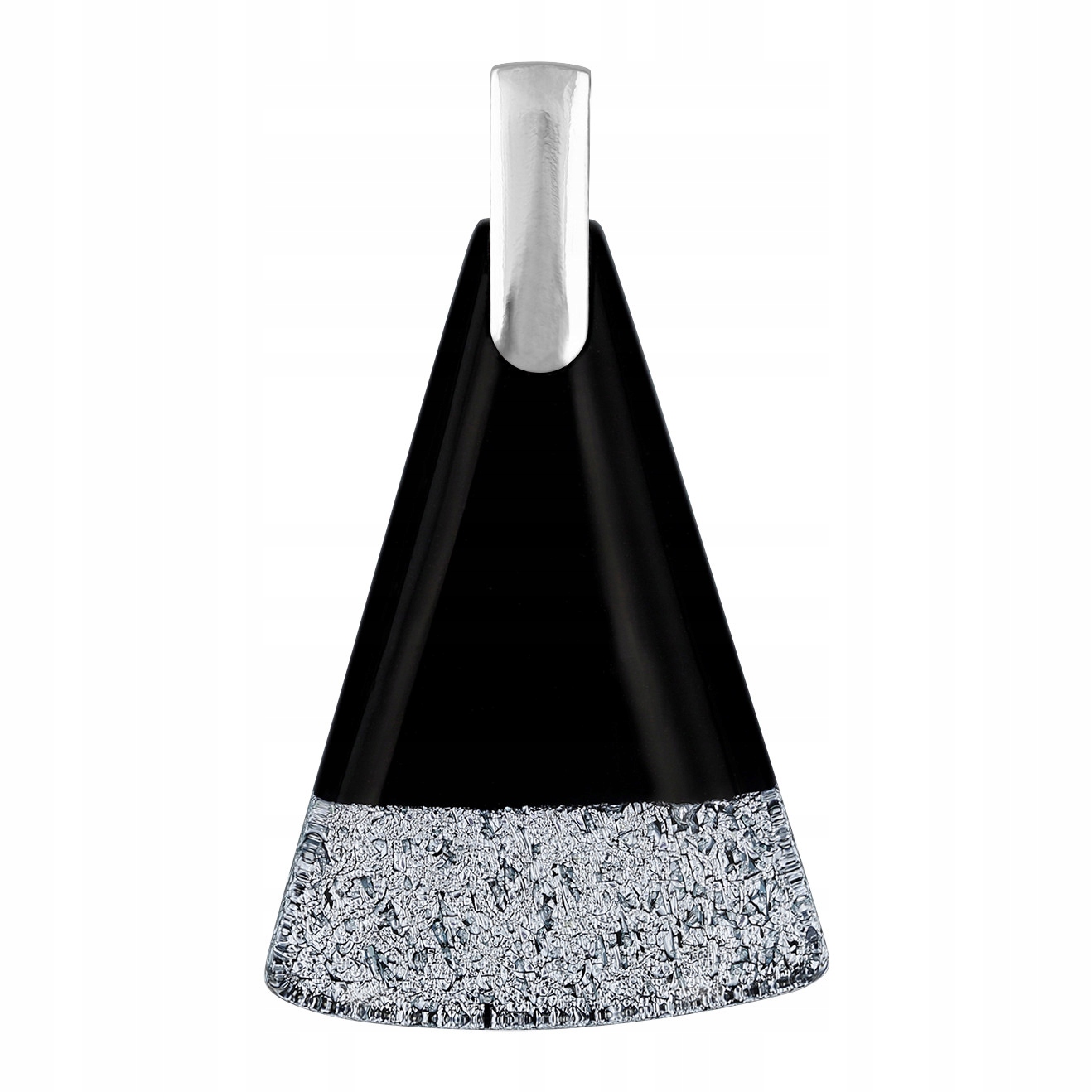 Dámský černý přívěsek Harf sklo murano