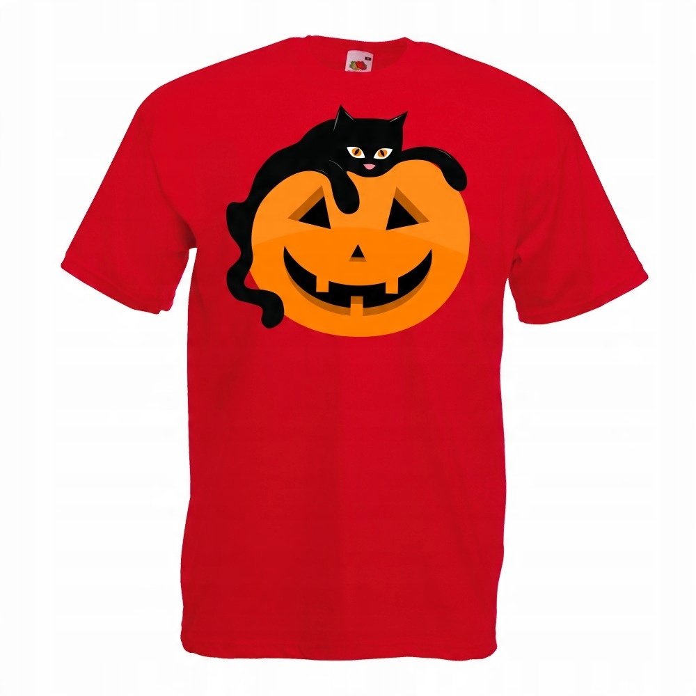 

Koszulka dynia czarny kot halloween S czerwona
