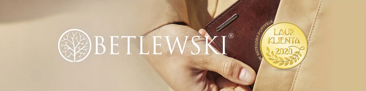 PORTFEL MĘSKI SKÓRZANY SKÓRA KARTY RFID BETLEWSKI Kolor okuć srebrny