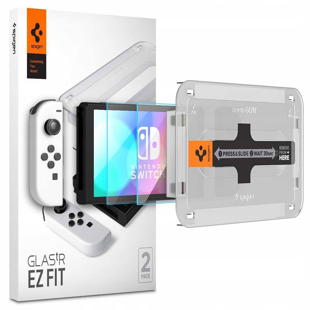 SZKŁO HARTOWANE SPIGEN GLASS TR EKRAN do NINTENDO SWITCH OLED 2 SZTUKI HS