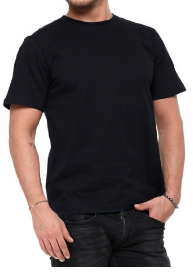 

T-shirt Koszulka Męska Bawełna Czarna Gładka XXXL