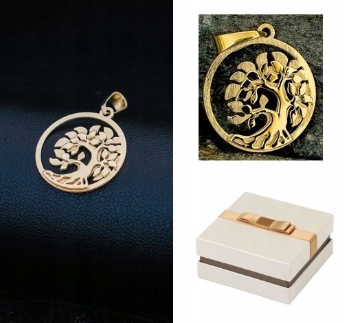 Zlato 585 Zlatý přívěsek Strom štěstí 14 karátů ZZ10