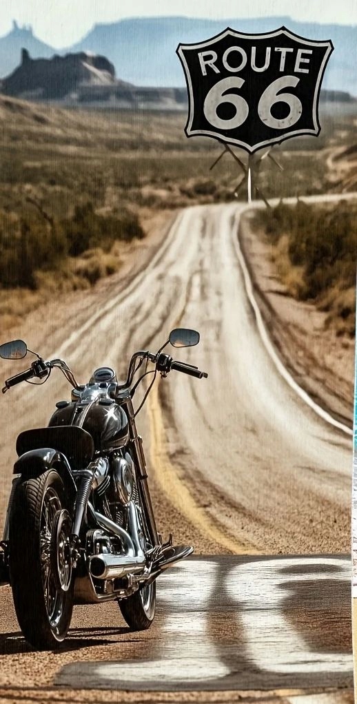 Motocyklový Ručník Route 66 Obrovský Plážový Ručník Pro Motorkáře 90x180