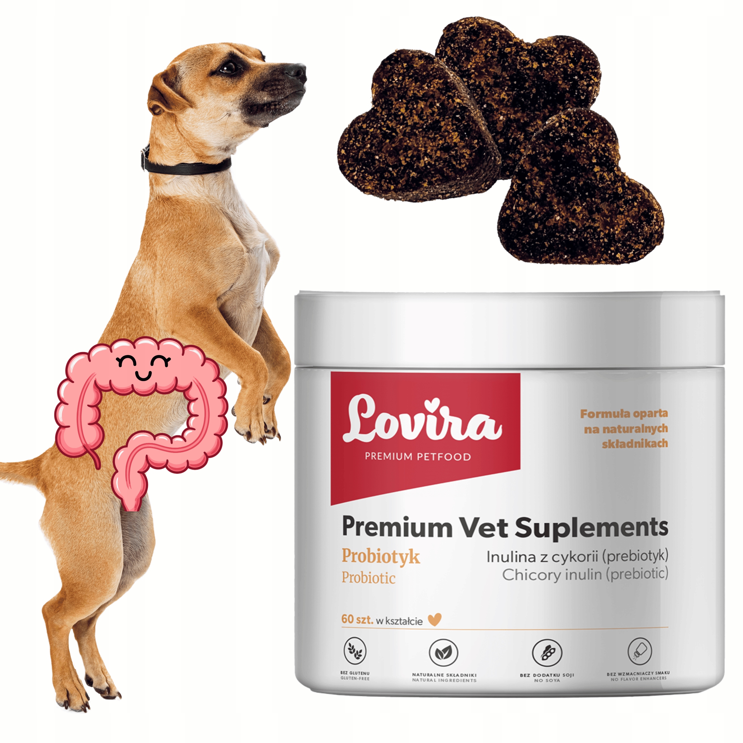 Levně Doplňky Pro Psa Na Střeva 60 příchutí Probiotik Flora Balance