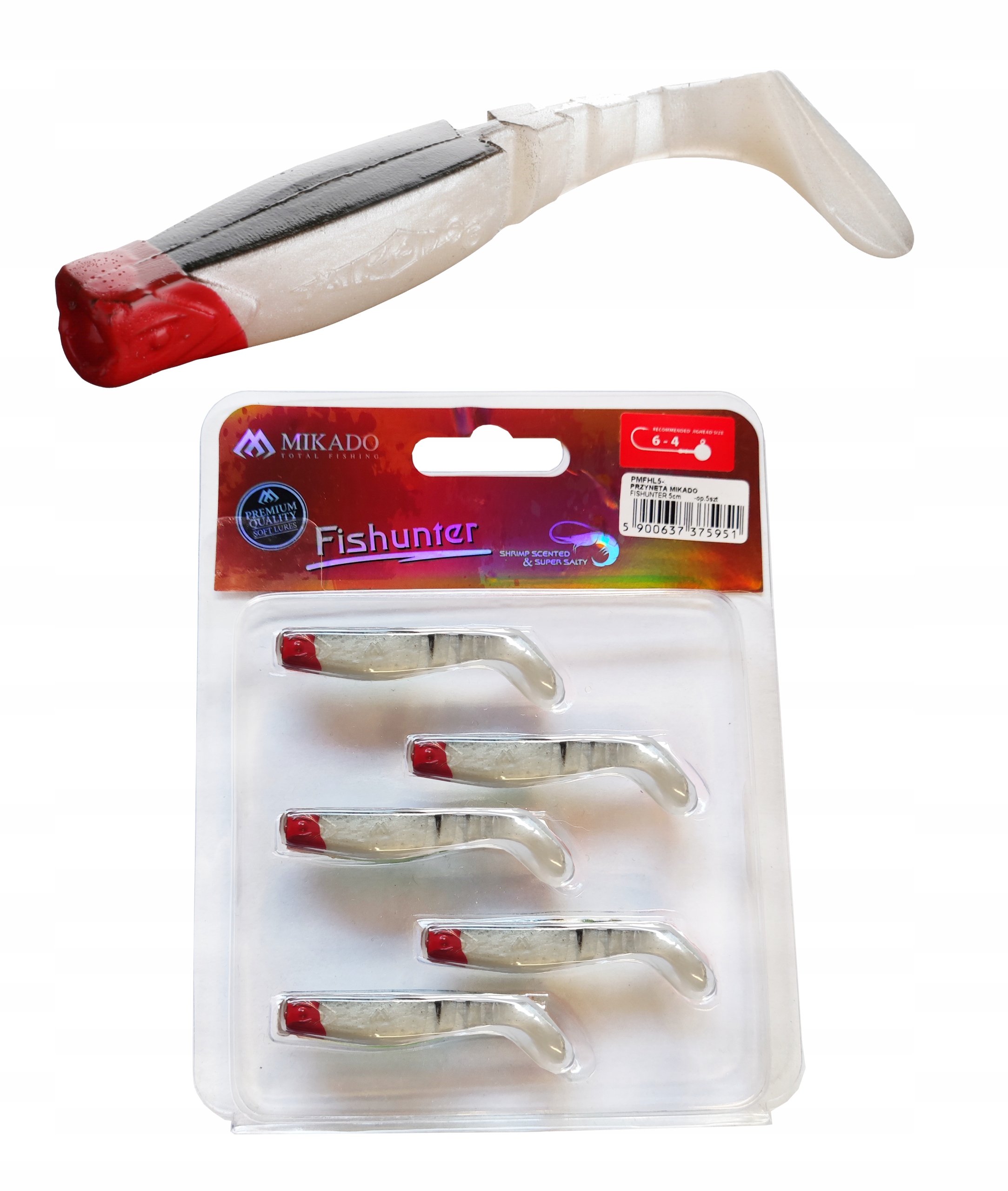 

Mikado Przynęta kopyto Fishunter 5cm 02RH 5 sztuk