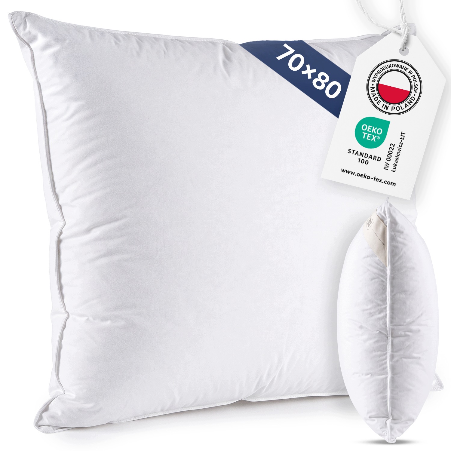 Polštář Na Spaní Amw Pure Alamo Ticca 3 Komory 90% Kachní Peří 940g 70x80