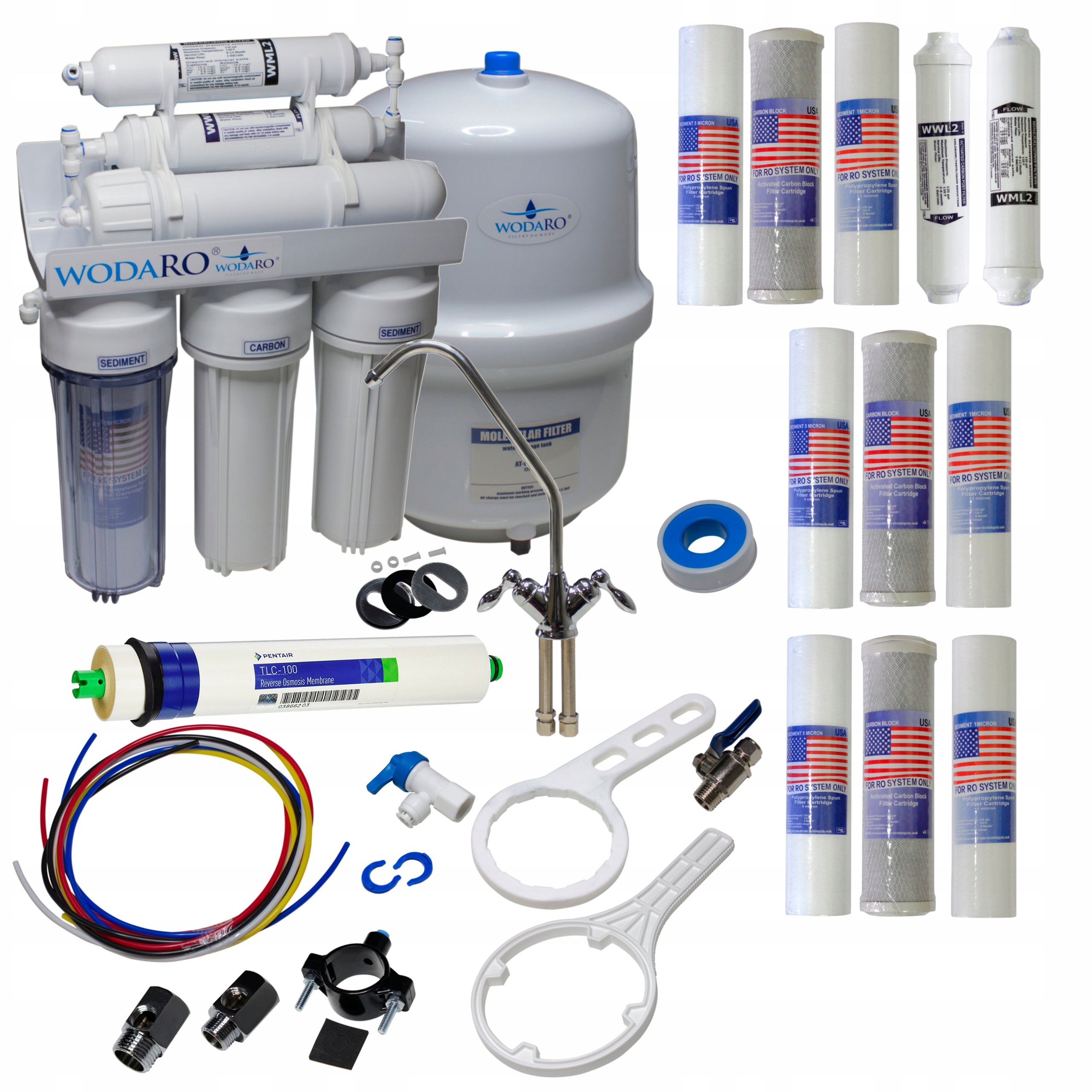 Reverzní filtr Osmoza RO6 Pentair Náhradní náplň 10" Komplet do kuchyně