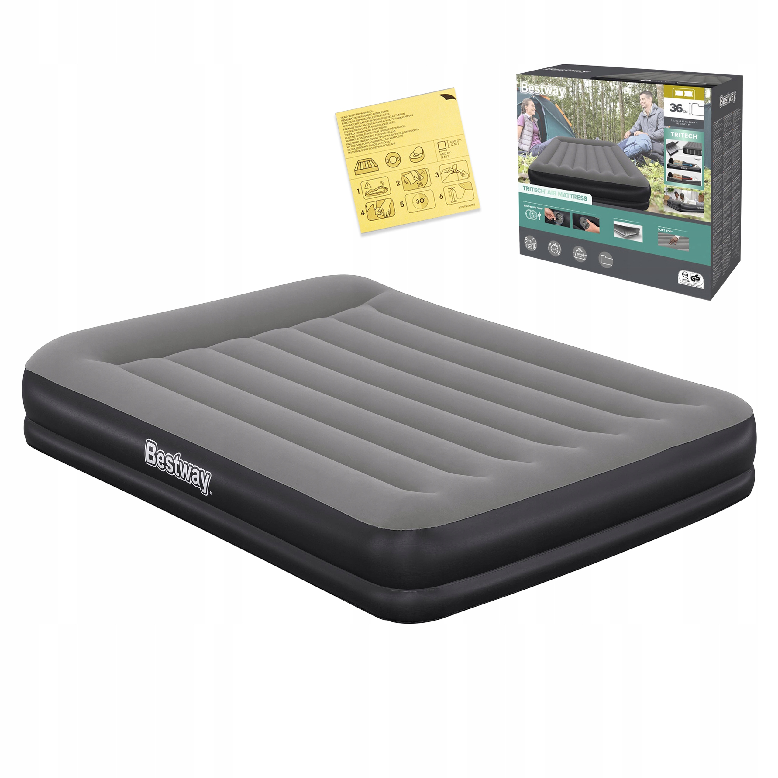 Matrace Nafukovací Dvoulůžková S Pumpičkou Usb 203x152x36CM Tritech Bestway 671BU