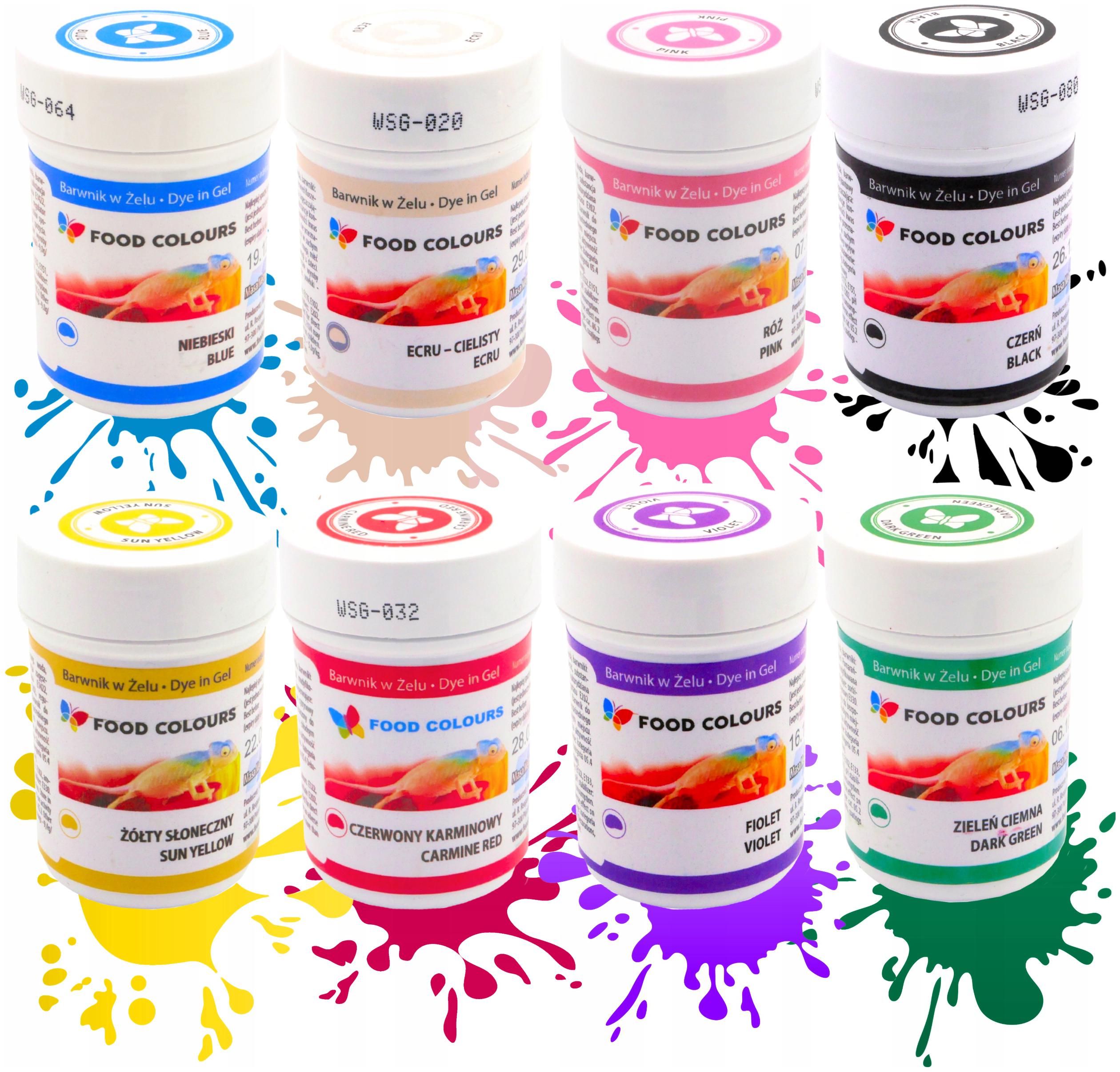 Zestaw Barwników Spożywczy w żelu 8 x 35g FoodColours Barwnik
