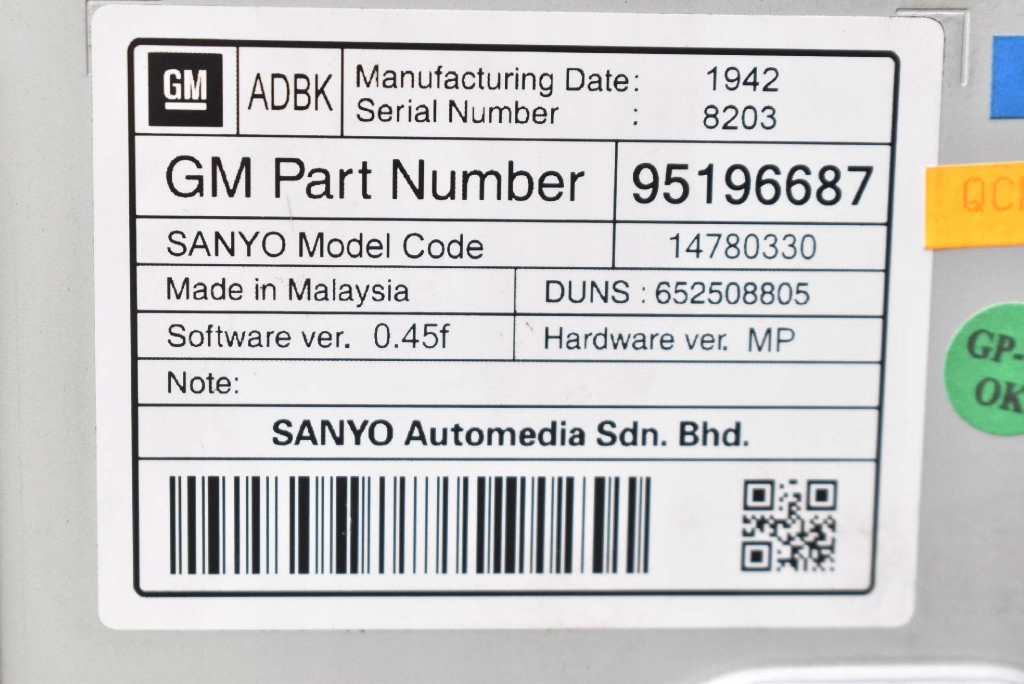 display RADIA navigation devices 95196687 OPEL ASTRA 4 IV J 09-12