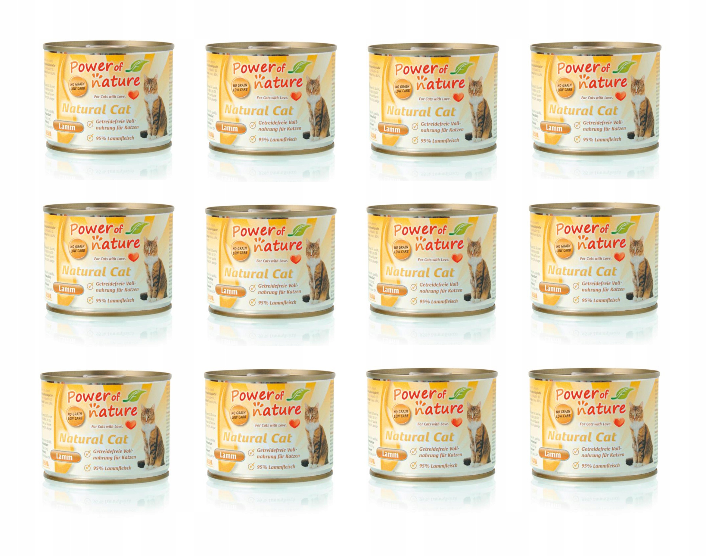 Power of Nature Natural Cat – jehněčí 12 x 200 g