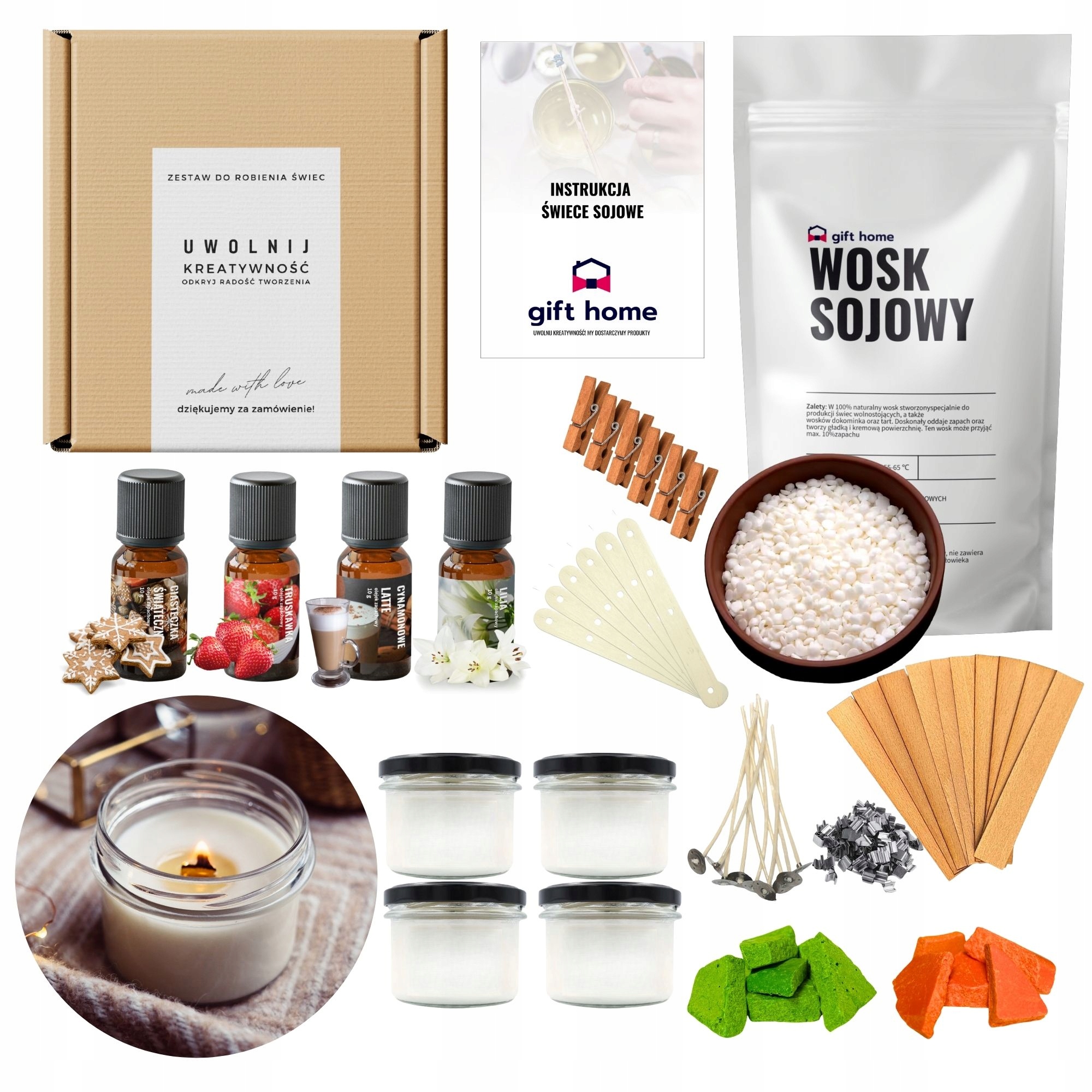 Sada na výrobu sójových svíček dárek Vánoce