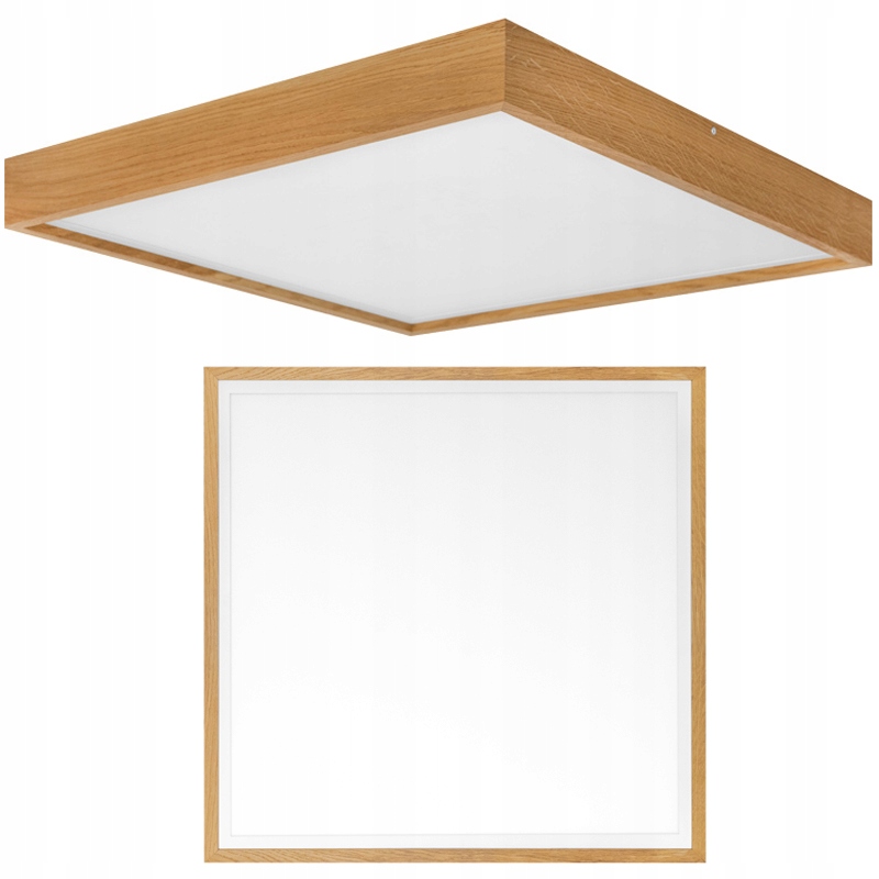 Dubová Stropné Svietidlo 62x62 cm 40 W Drevená stropná lampa Nástenný panel Loft