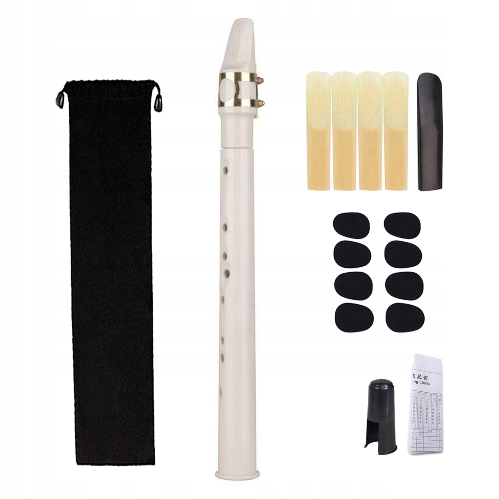 Saksofon kieszonkowy Kompaktowy rozmiar Lekki Mini Sax Woodwind biały