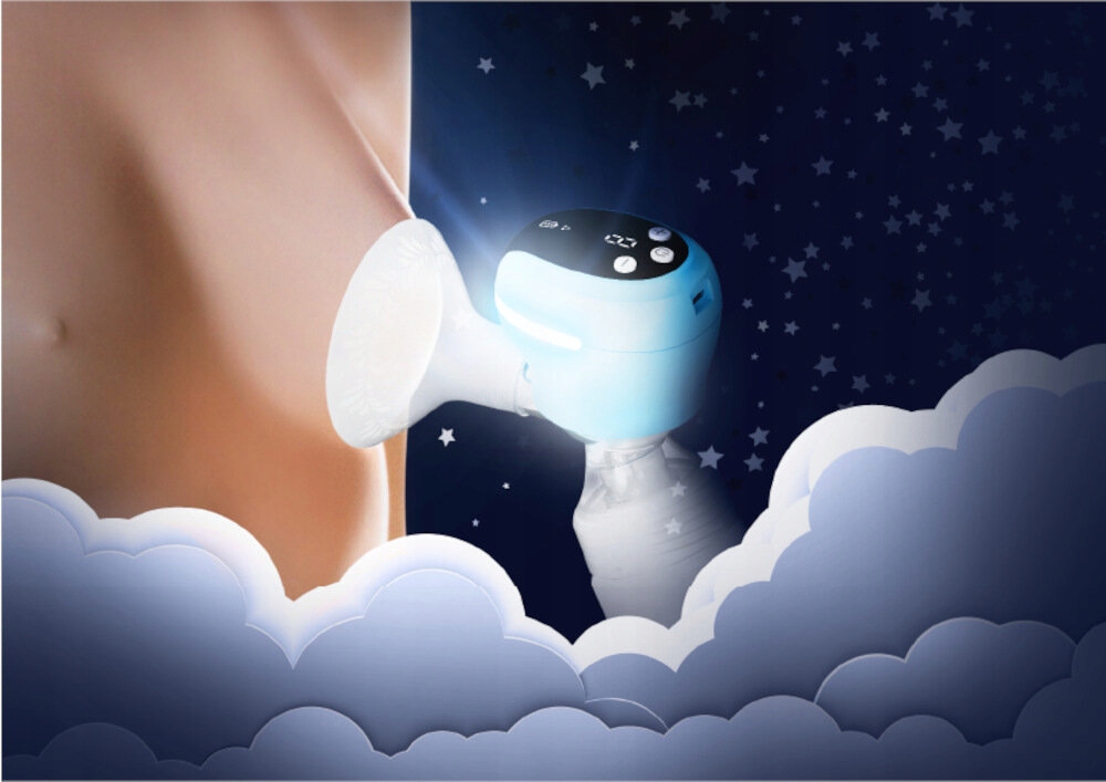 Laktator elektroniczny NENO Angelo Niebieski Elementy zestawu butelka