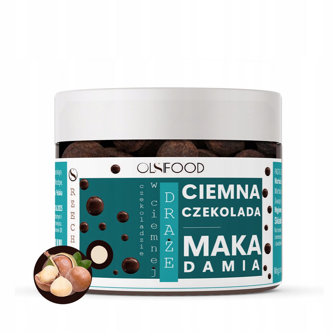 ORZECHY MAKADAMIA W CIEMNEJ CZEKOLADZIE | 190 G | OLSIFOOD
