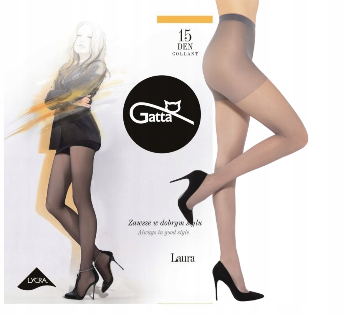 

Rajstopy Gatta Laura lycra 15/20 Den 5-XL grigio