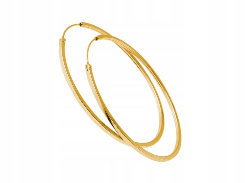 

Pozłacan Kolczyki Gładkie Koła Kółka Połysk Serbro