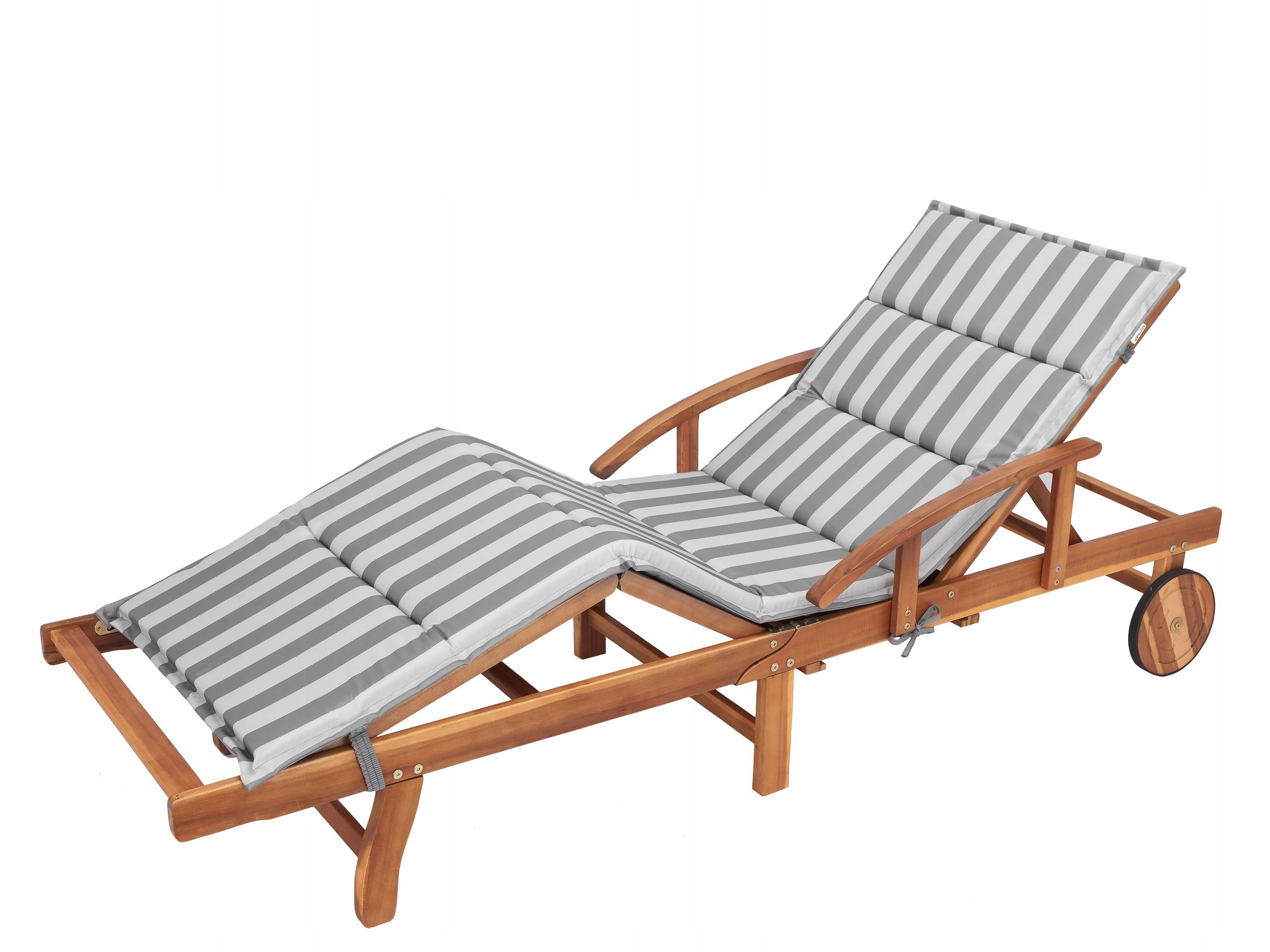 Poduška na záhradné alebo plážové ležadlo 185x56x4 Popel S Popolavými Pásmi