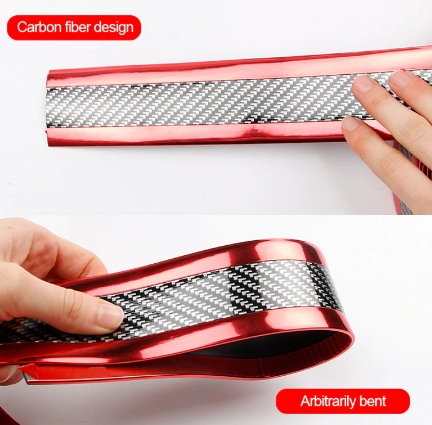 Hla-naklejka samochodowa chrom karbon - 7cmX1m Red Producent ABW