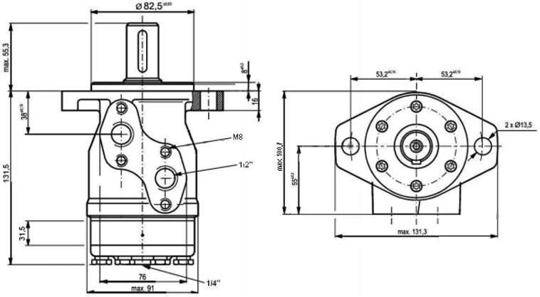 Silnik hydrauliczny orbitalny BMR160 do napędu kół Producent części Mizar