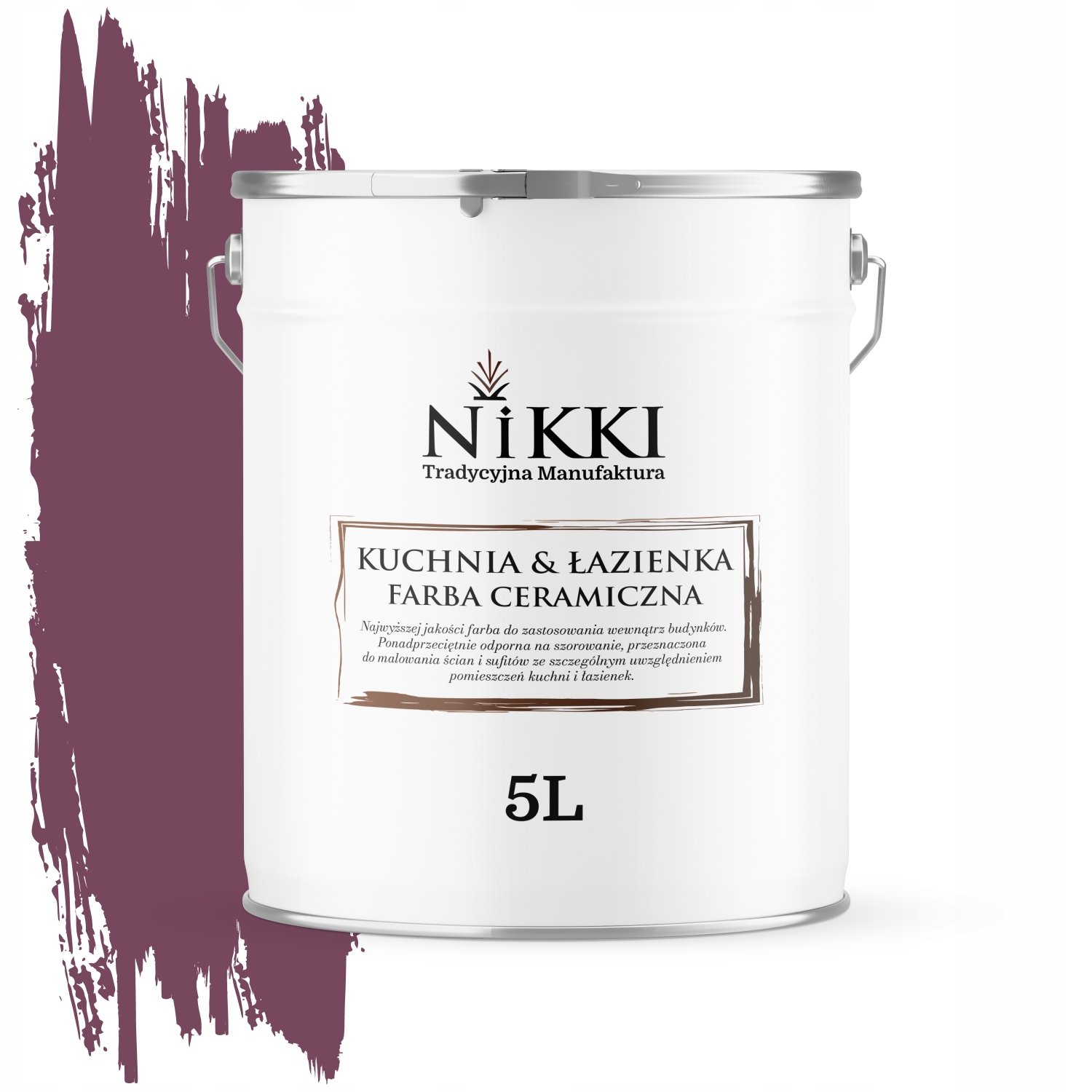 Keramická Farba Kuchyňa Kúpeľňa Bordová H2809 Hlboká Matná 5 L Nástenná