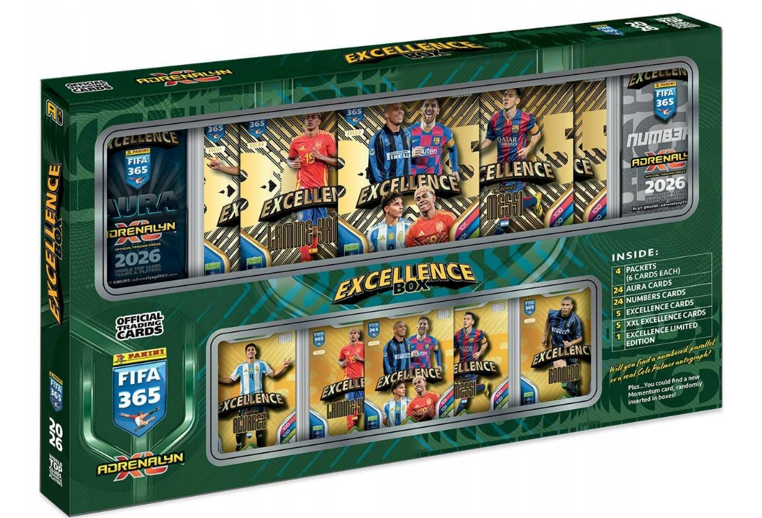 Fifa 365 2026 Excellence Box Panini Karty Piłkarskie Adrenalyn Messi Yamal