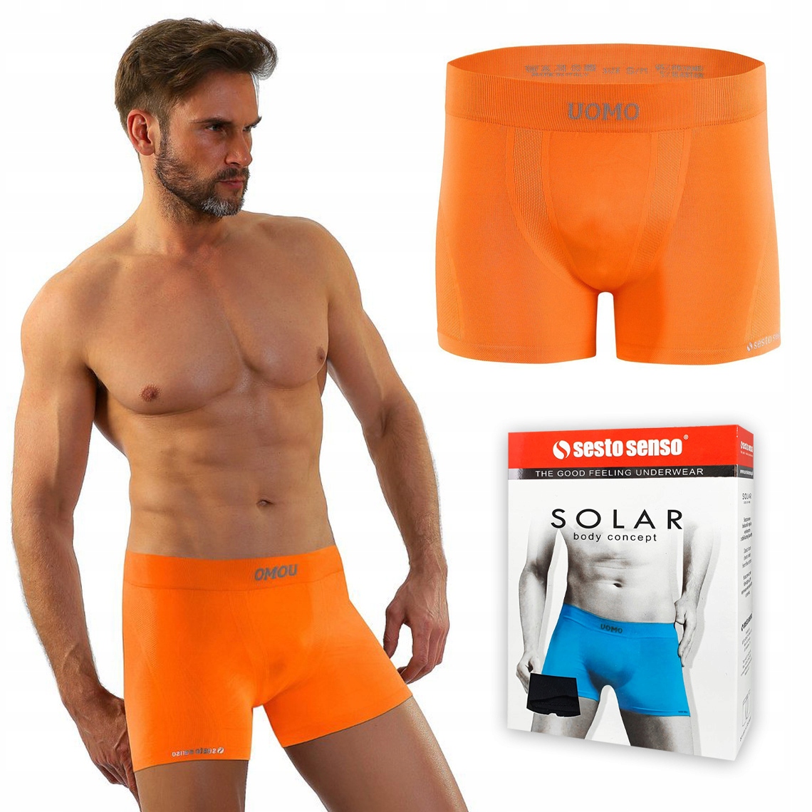 

Bokserki męskie bezszwowe Sesto Senso Solar L/XL