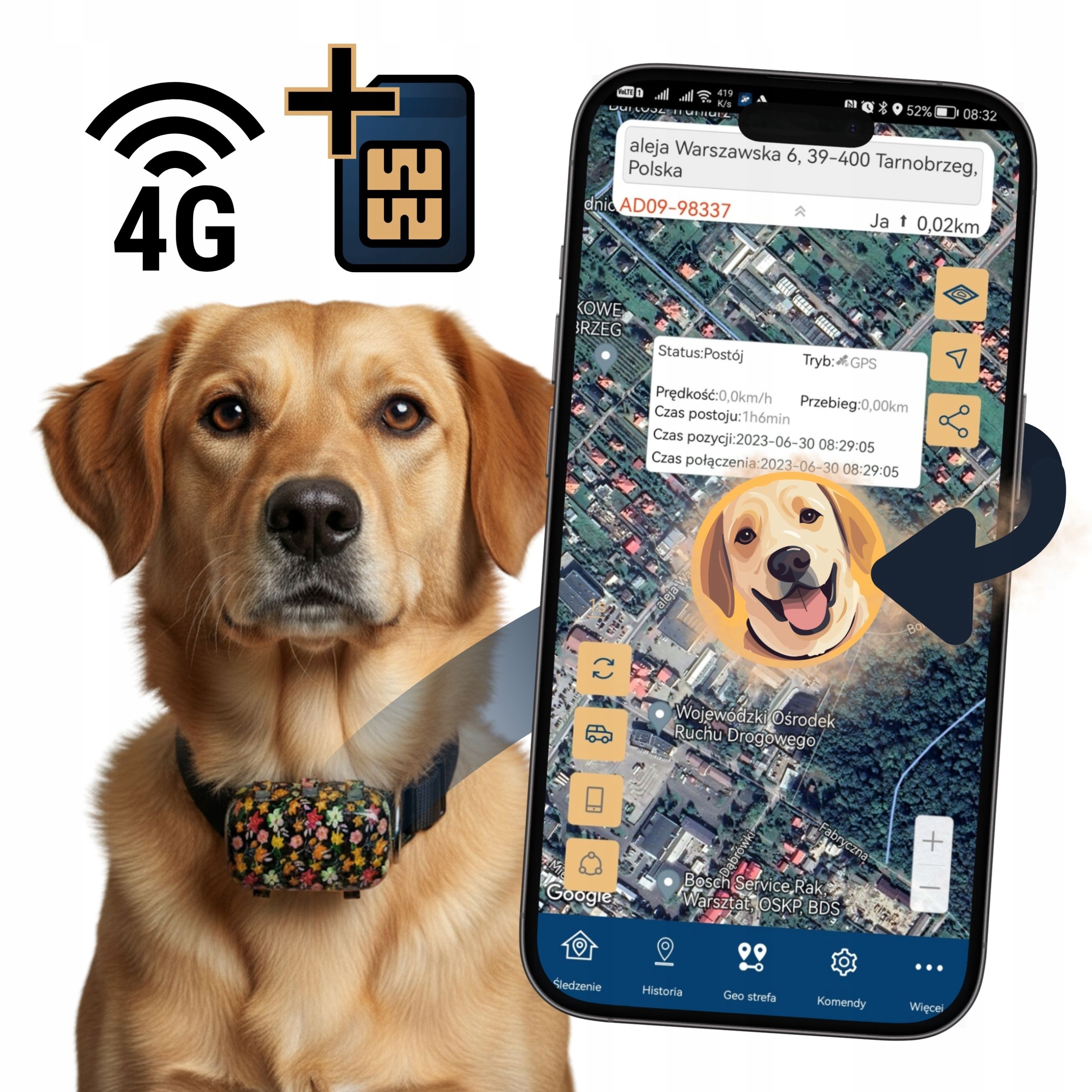 Gps Lokátor 4 G Pro Psa A Kočku Bez Předplatného, Rukojeť, Dlouhá Doba Provozu