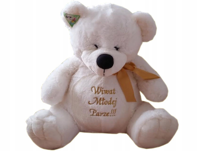 Roztomilý svatební medvídek, jedinečná plyšák s výšivkou
