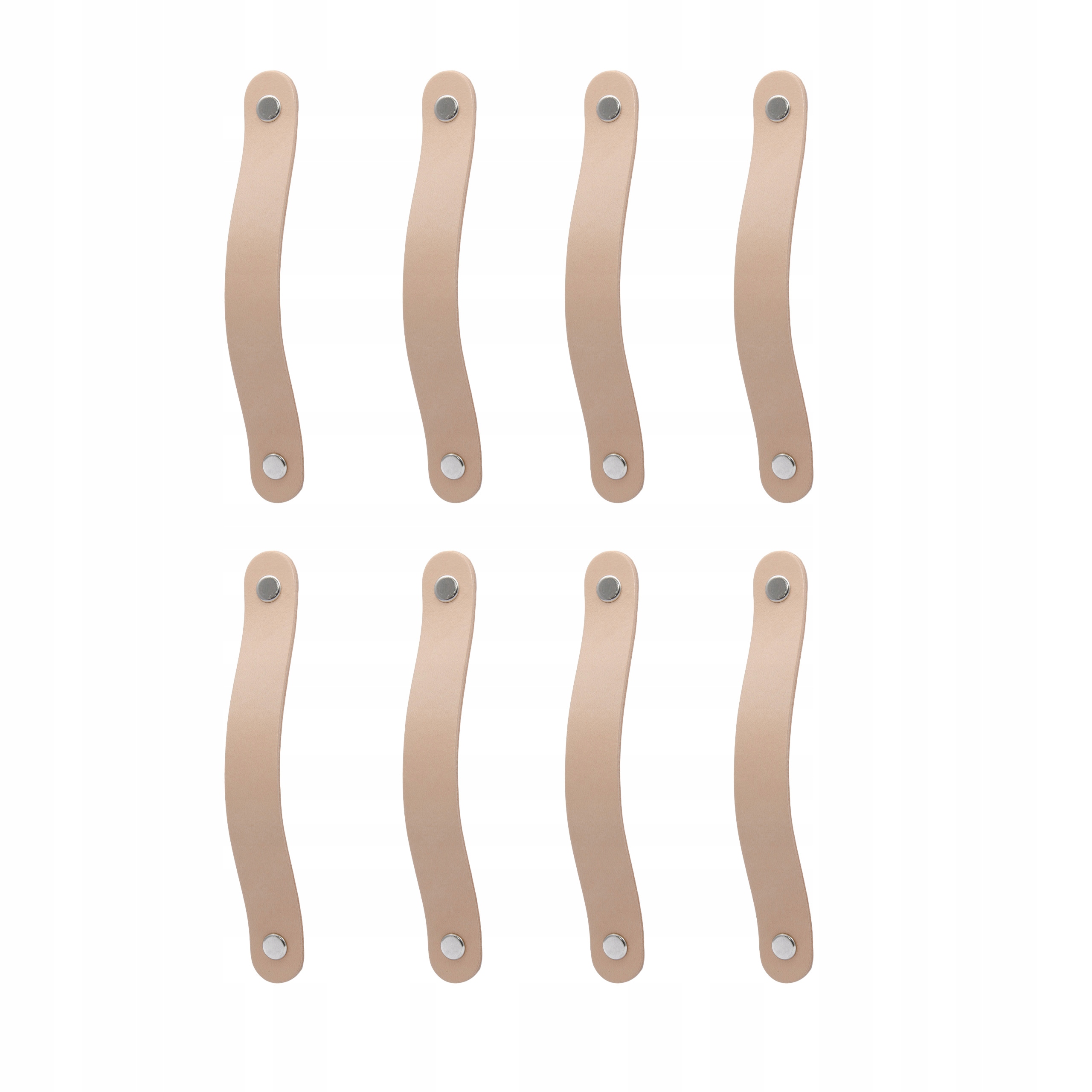 Set 8 x Kožená nábytková úchytka Coloriso Přírodní 128 mm Šrouby