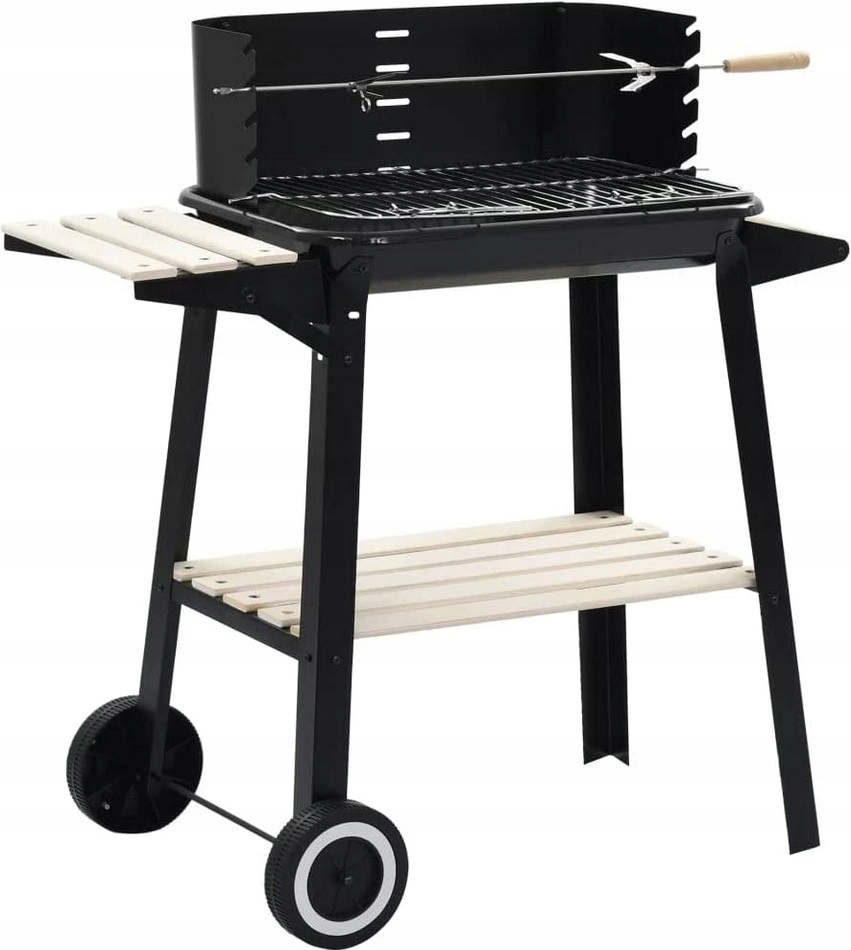 

Grill ogrodowy Bbq chromowany ruszt rożen półki