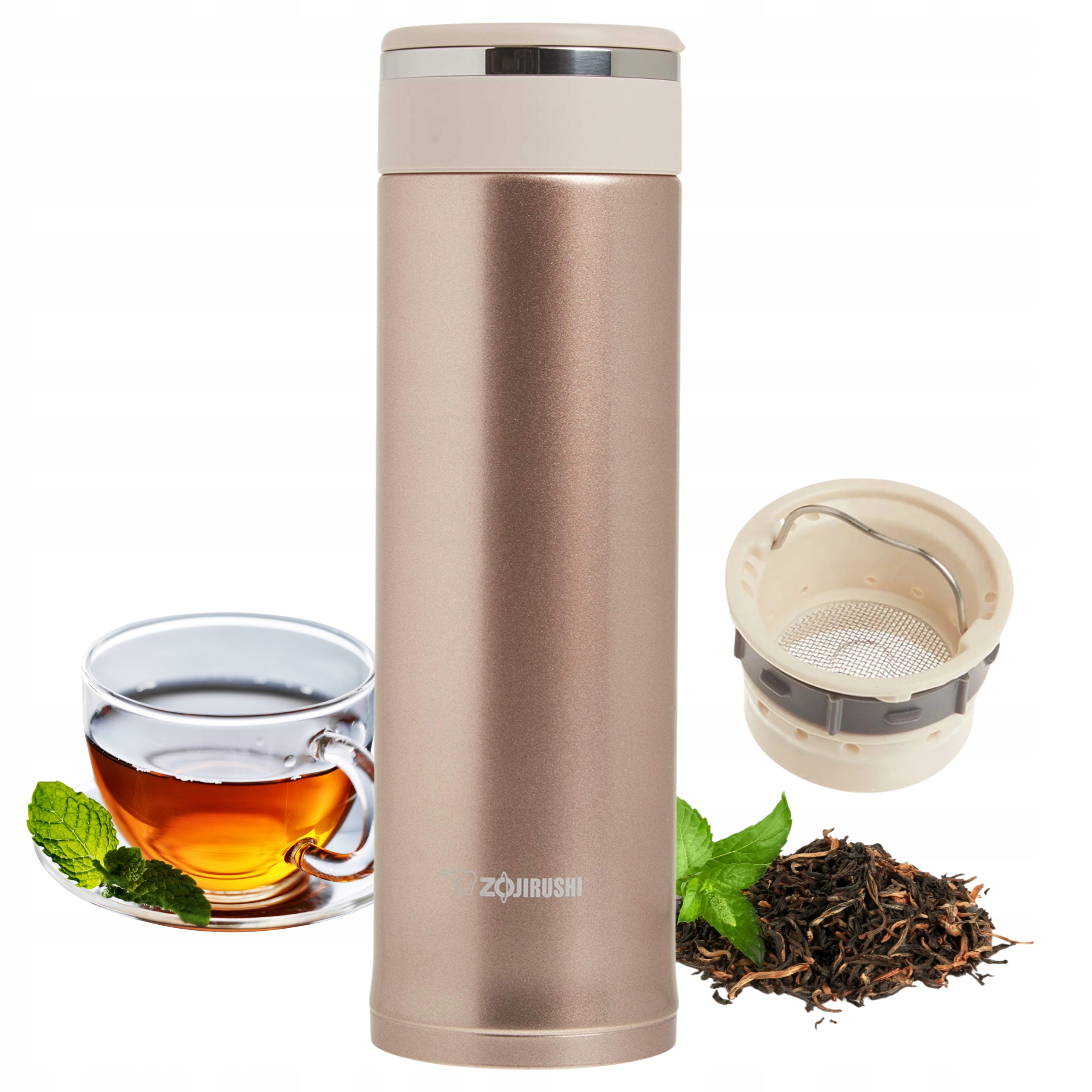 Termohrnek s čajovým sítkem Zojirushi SM-JTE46-PX 460 ml zlatý