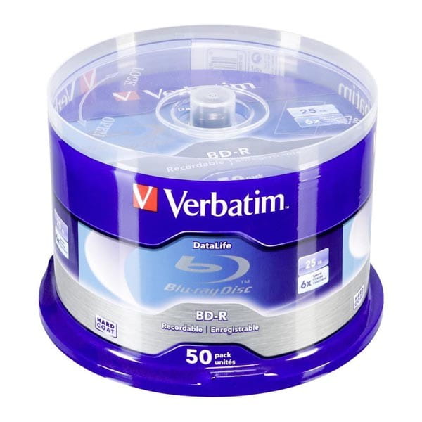 Płyty Verbatim Bd-r Single Layer 25GB 6x Blue Surface cake 50szt.