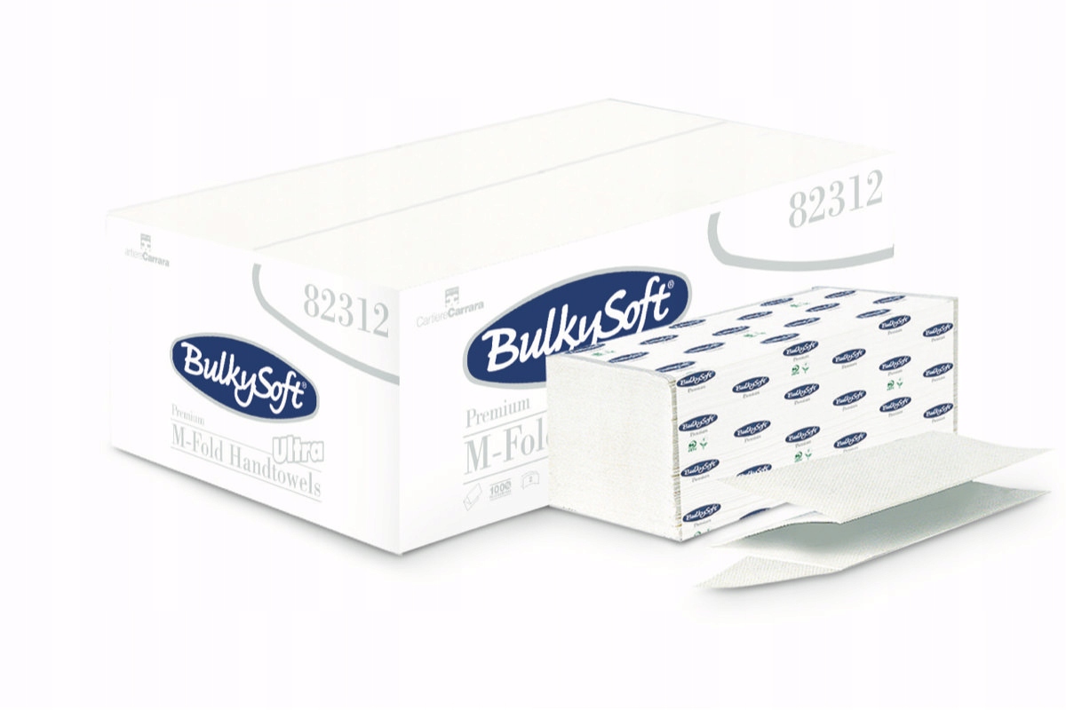 Papírový ručník BulkySoft 82312 skládací, 2v, bílý, celulóza 3125 ks/bal