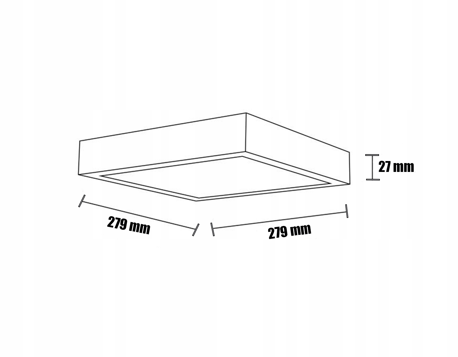 Panel LED 24W PLAFON NATYNKOWY KWADRAT MOCNY LAMPA SUFITOWA OPRAWA ŚCIENNA Rodzaj gwintu zintegrowane źródło LED