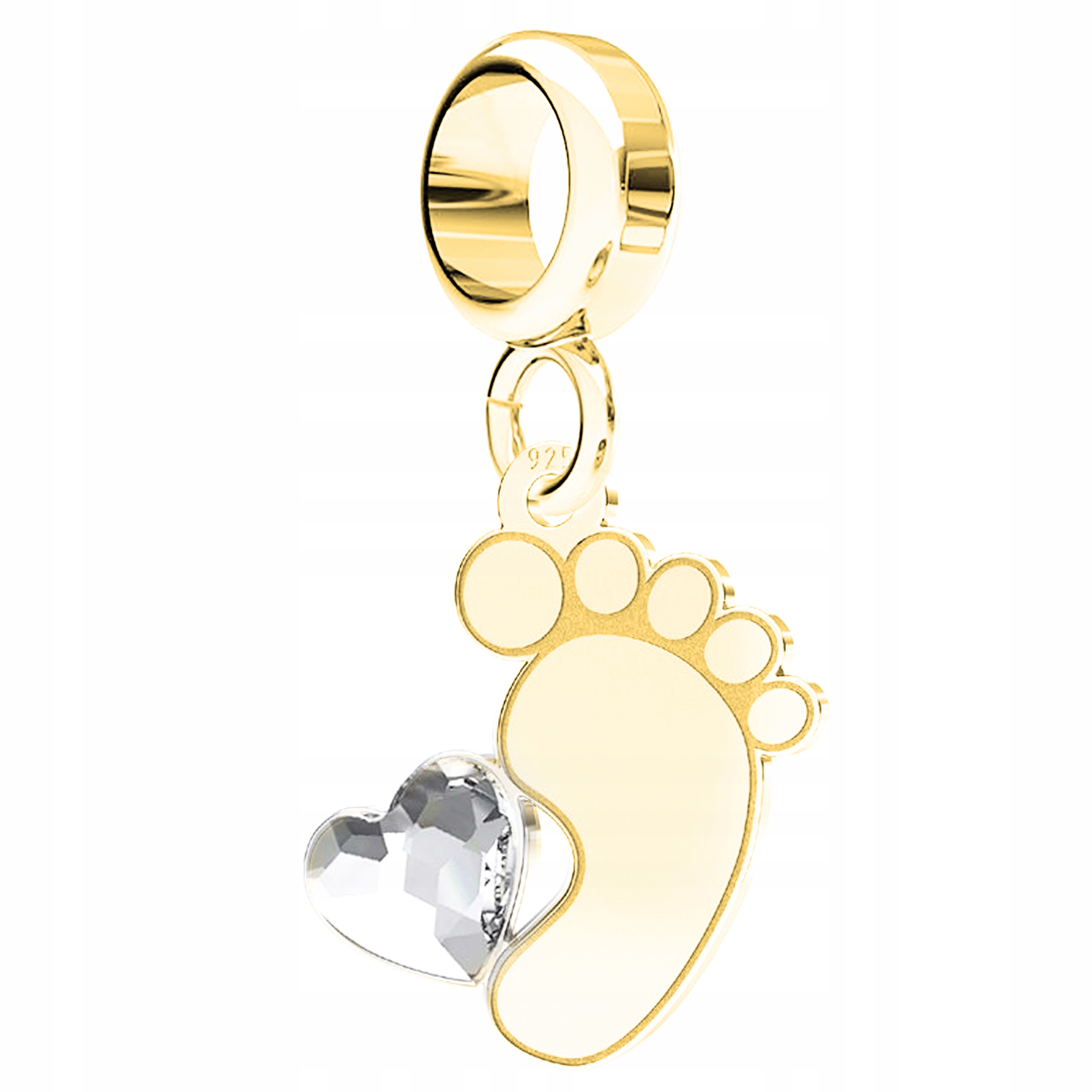 Zlatý visací přívěsek Otisk nožičky stříbro