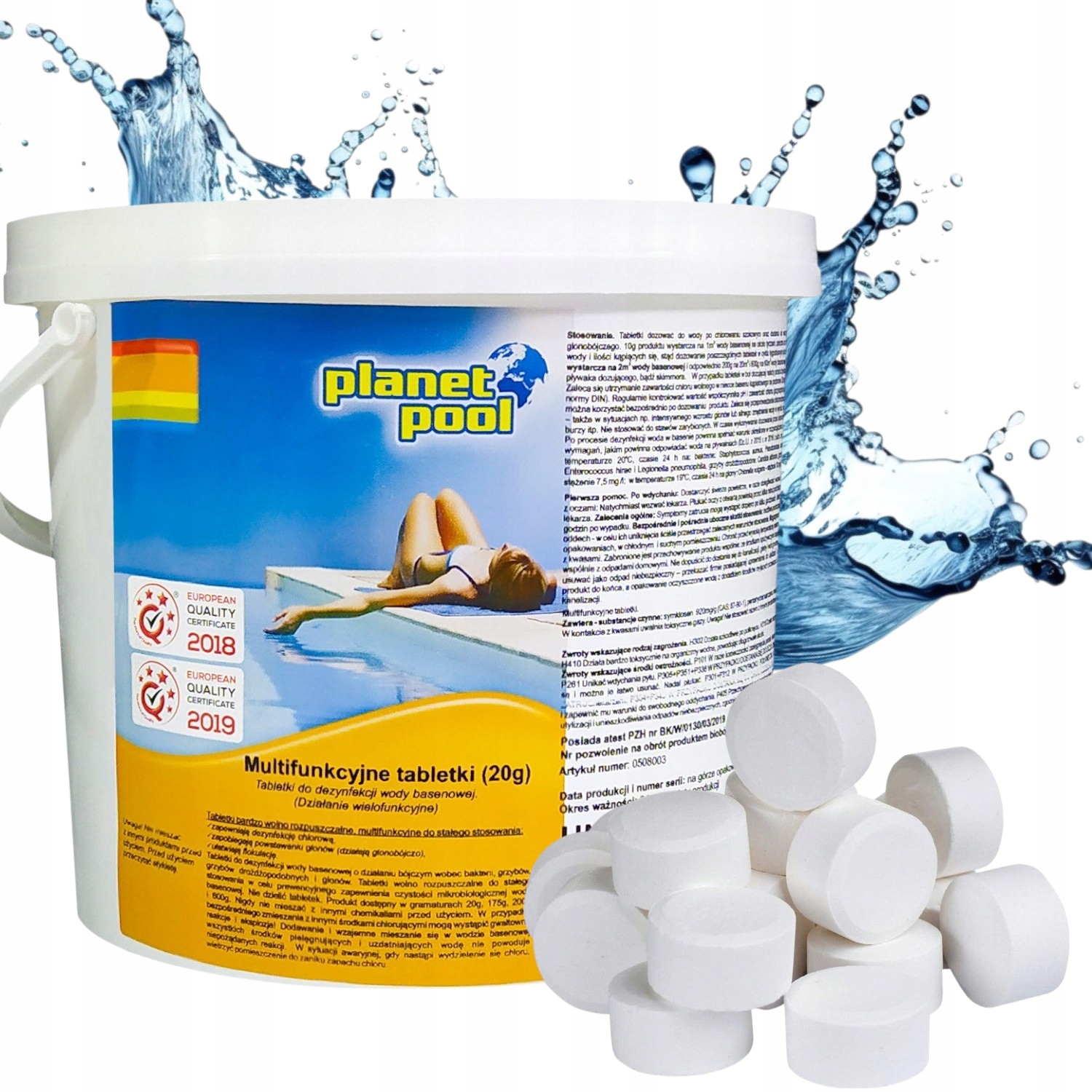 3kg 20g Chlor Tabletki Multifunkcyjne Do Basenu Chlorowe Jacuzzi Chemia