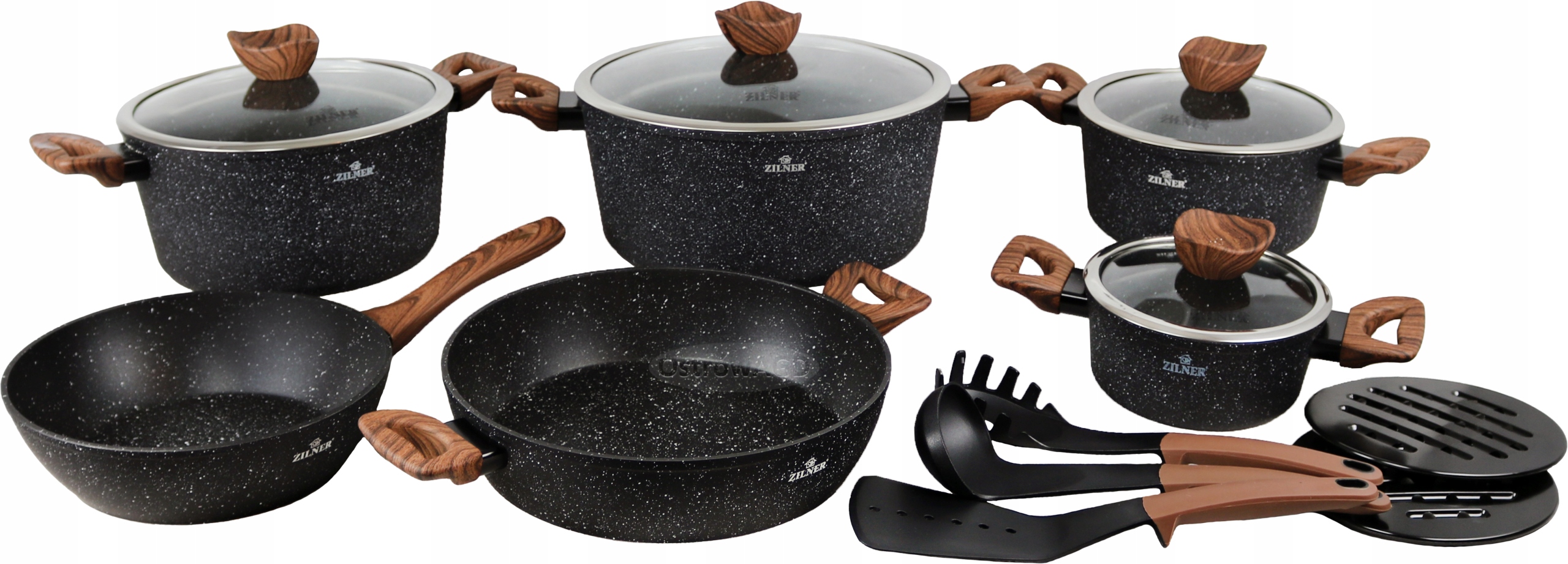Zestaw Garnków Marmurkowych PREMIUM 15 EL. ZILNER FOREST