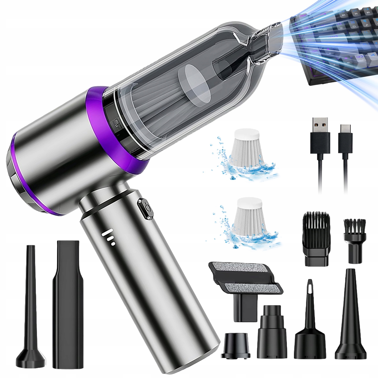 Vysavač Ruční Akumulátorový Auto Bezdrátový S Fukarem