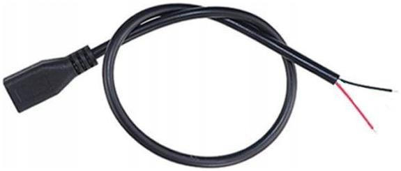 Gniazdo Micro USB "B" z przewodem 30cm - kabel zasilający