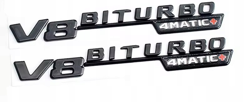 EMBLEMAT NAPIS ZNACZEK Mercedes na błotnik V8 Biturbo 4M+
