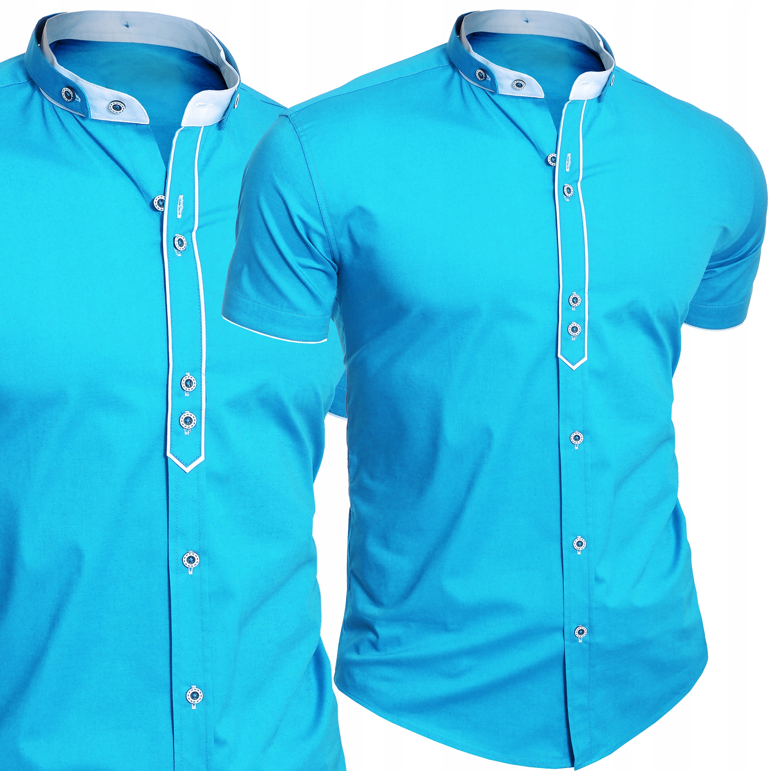 

Koszula Męska Stójka Bawełniana Casual