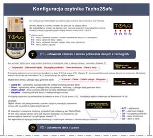 Czytnik kart kierowcow i tachografow Tacha2Safe PL Functions reading driver card inserted in the tachograph reading driver card inserted in the device slot tachograph reading reading times reminder