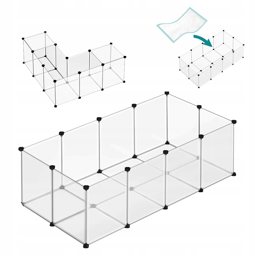 Levně Ohrádka S Podlahovými Deskami pro králíky a jiná zvířata, 46x73x143 cm, klec kotec