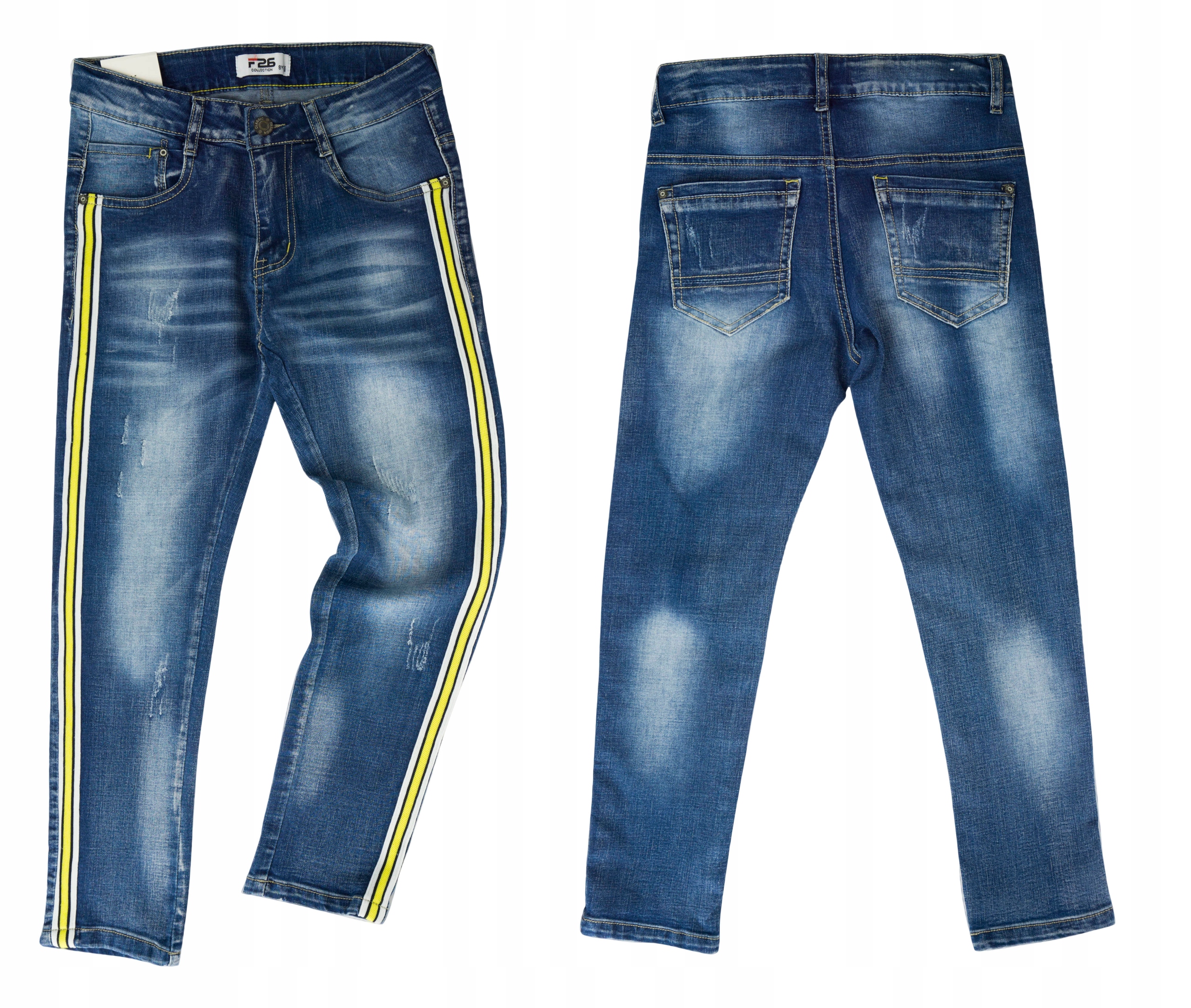 

691A Spodnie elastyczny jeans guzik roz 164/170