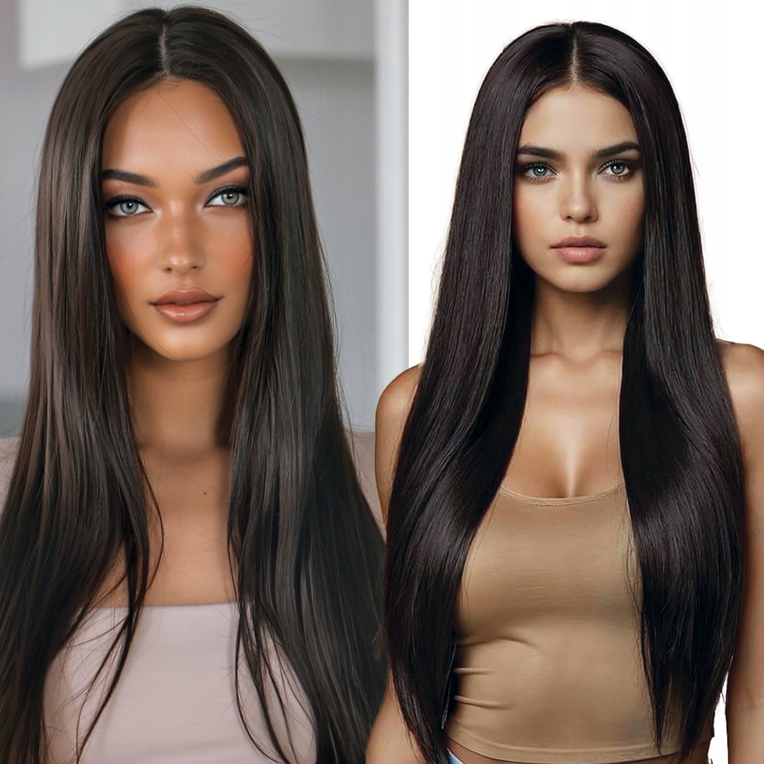 Syntetická paruka Dlouhá Hnědá Lace Top Premium Lehká