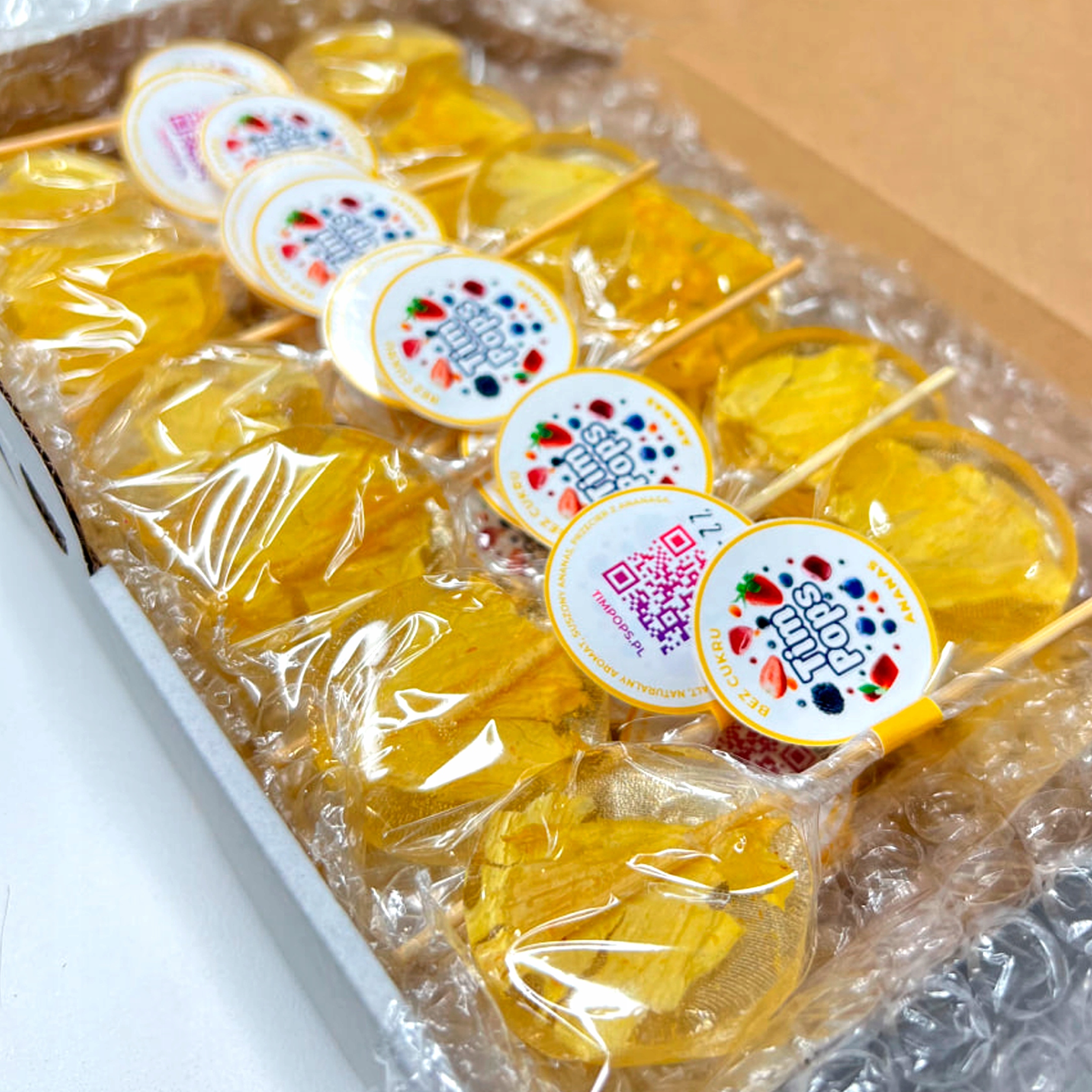 Sada 25 lízátek TimPops (bez cukru) – Ananas – Na párty