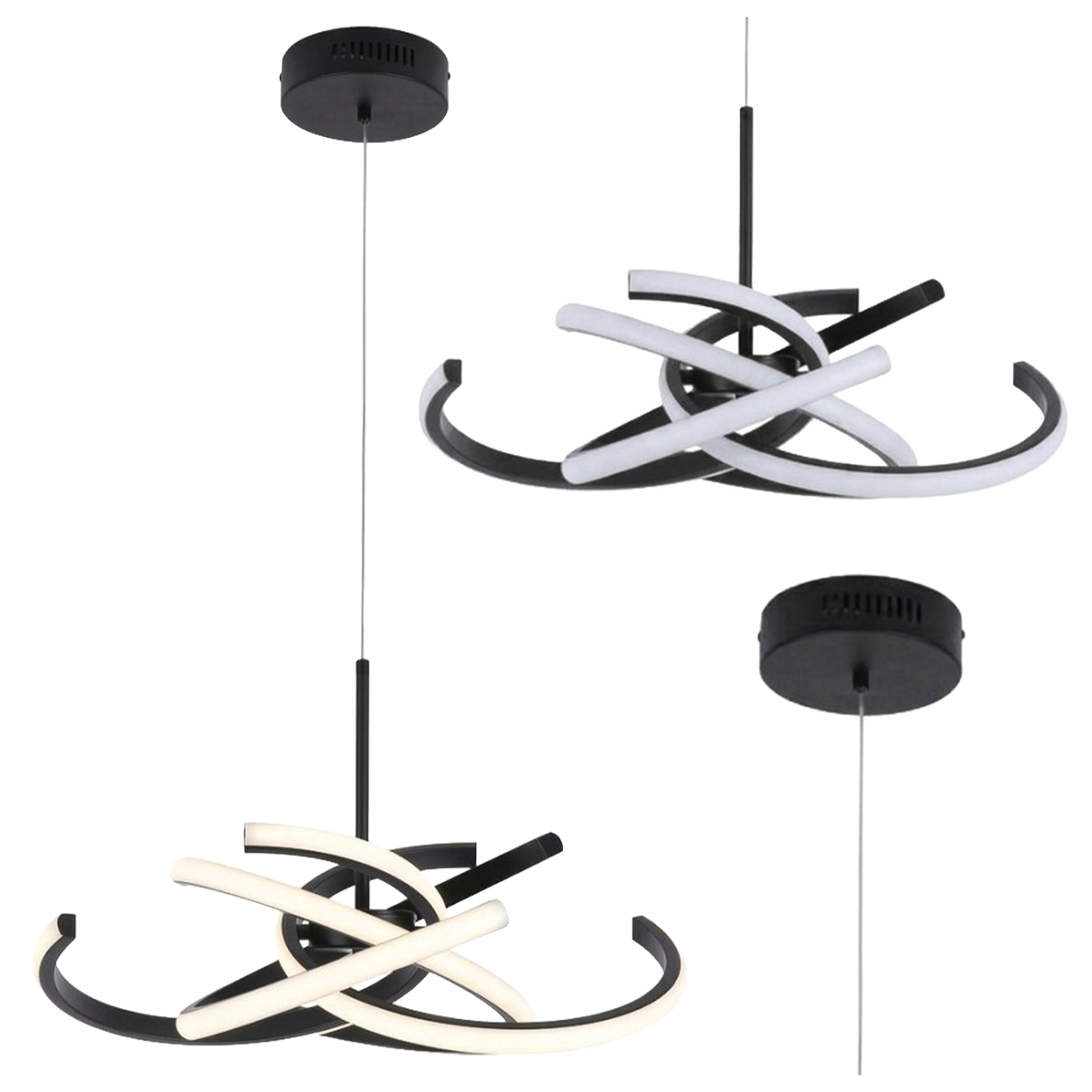 Závěsná Lampa Spider 58 CM Černá Led Cct Nastavitelná Light Prestige